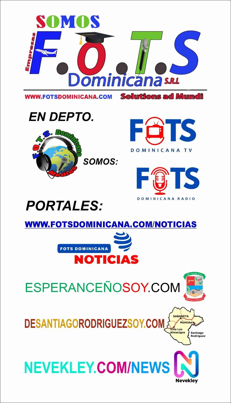 Fortalecemos las plataformas de FOTS DOMINICANA MEDIOS e iniciamos una nueva etapa. mi granito de arena R.D.