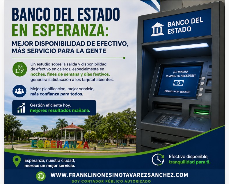 El banco del Estado en Esperanza y el reto del efectivo disponible en cajeros